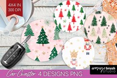 Dreamy Christmas Car Coaster - Christmas Coaster PNG Product Image 1