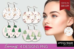 Dreamy Christmas Round Earrings - Christmas PNG Sublimation Product Image 1