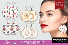 Dreamy Christmas Round Earrings - Christmas PNG Sublimation Product Image 1