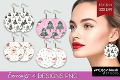 Dreamy Christmas Round Earrings - Christmas PNG Sublimation Product Image 1