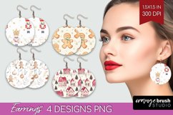Dreamy Christmas Round Earrings - Christmas PNG Sublimation Product Image 1
