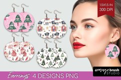 Dreamy Christmas Round Earrings - Christmas PNG Sublimation Product Image 1