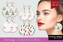 Dreamy Christmas Round Earrings - Christmas PNG Sublimation Product Image 1
