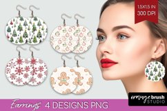 Dreamy Christmas Round Earrings - Christmas PNG Sublimation Product Image 1
