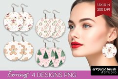 Dreamy Christmas Round Earrings - Christmas PNG Sublimation Product Image 1