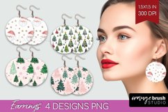 Dreamy Christmas Round Earrings - Christmas PNG Sublimation Product Image 1
