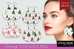 Dreamy Christmas Round Earrings - Christmas PNG Sublimation Product Image 1