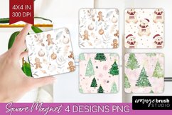 Dreamy Christmas Magnet Sublimation - Christmas Square PNG Product Image 1