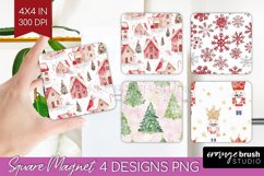 Dreamy Christmas Magnet Sublimation - Christmas Square PNG Product Image 1