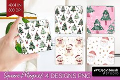 Dreamy Christmas Magnet Sublimation - Christmas Square PNG Product Image 1