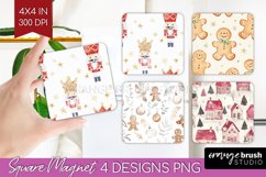 Dreamy Christmas Magnet Sublimation - Christmas Square PNG Product Image 1