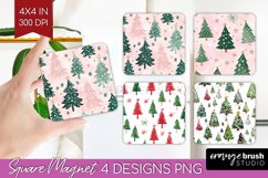 Dreamy Christmas Magnet Sublimation - Christmas Square PNG Product Image 1