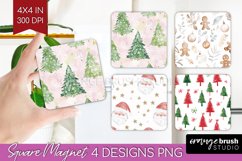 Dreamy Christmas Magnet Sublimation - Christmas Square PNG Product Image 1