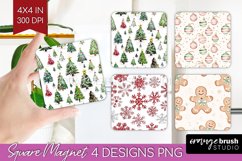Dreamy Christmas Magnet Sublimation - Christmas Square PNG Product Image 1