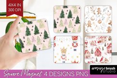 Dreamy Christmas Magnet Sublimation - Christmas Square PNG Product Image 1