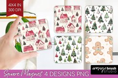 Dreamy Christmas Magnet Sublimation - Christmas Square PNG Product Image 1