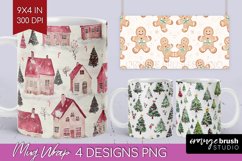 Dreamy Christmas Mug Wrap - Christmas Mug PNG Sublimation Product Image 1
