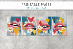 lips brush texture illustration, creative paper craft Product Image 2