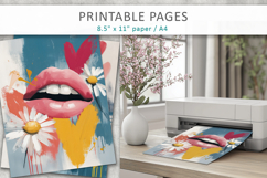 lips brush texture illustration, creative paper craft Product Image 3