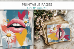 lips brush texture illustration, creative paper craft Product Image 4