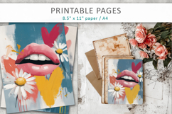 lips brush texture illustration, creative paper craft Product Image 5