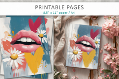 lips brush texture illustration, creative paper craft Product Image 6