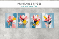 flower brush texture junk journal pages, creative paper Product Image 2