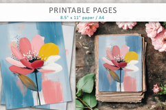 flower brush texture junk journal pages, creative paper Product Image 3