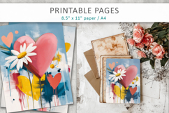 heart brush texture junk journals, creative papers Product Image 7