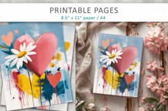 heart brush texture junk journals, creative papers Product Image 1