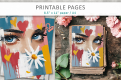 eyes illustration junk journals, abstract collage art Product Image 3