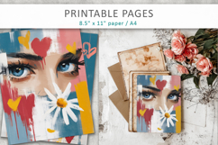 eyes illustration junk journals, abstract collage art Product Image 7