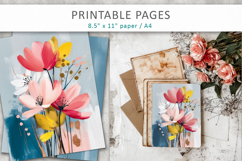 floral junk journals, scrapbook paper Product Image 6