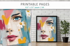 female face illustration, art journal pages Product Image 7