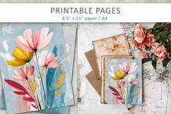 floral illustration, art journal pages Product Image 5