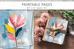 floral journal pages, scrapbook paper Product Image 1