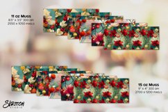 Dreamy Floral Christmas Coffee Mug | Sublimation Mug Wraps Product Image 3