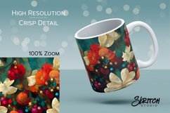 Dreamy Floral Christmas Coffee Mug | Sublimation Mug Wraps Product Image 2