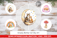 Dreamy Mother Cat Sky Wind Spinner Product Image 1
