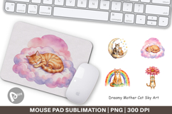 Dreamy Mother Cat Sky Art Mouse Pad Product Image 1