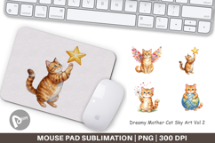 Dreamy Mother Cat Sky Art Mouse Pad Product Image 1
