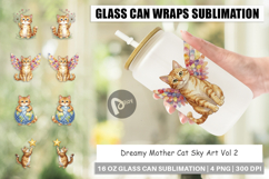 Dreamy Mother Cat Sky Art Glass Can Product Image 1