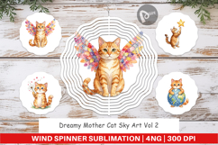 Dreamy Mother Cat Sky Wind Spinner Product Image 1
