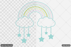 Dreamy Rainbow Cloud SVG PNG Product Image 1
