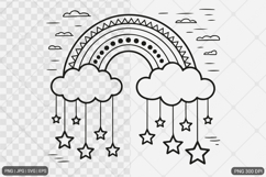 Dreamy Rainbow Cloud SVG PNG Product Image 1