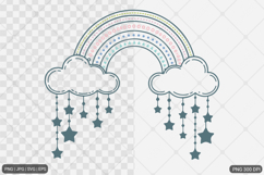 Dreamy Rainbow Cloud SVG PNG Product Image 1
