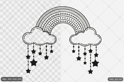 Dreamy Rainbow Cloud SVG PNG Product Image 1
