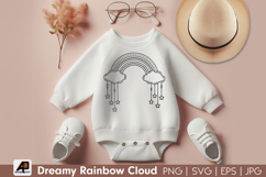 Dreamy Rainbow Cloud SVG PNG Product Image 1