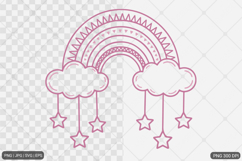 Dreamy Rainbow Cloud SVG PNG Product Image 1