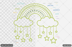 Dreamy Rainbow Cloud SVG PNG Product Image 1